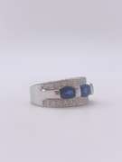 14kt Gold, Blue Sapphire & Diamond Ring