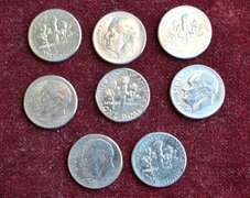 Group Lot of No Collar 2020 Dimes, 8 Total