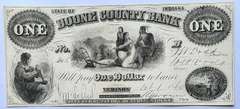 $ 1 State of Indiana Boone County Bank Lebanon 1860 Note
