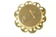 14K Yellow Gold Opal Garnet Halo Scallop Slide Bracelet Charm/Pendant