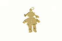 14K Yellow Gold Diamond Inset Little Girl Mother's Day Charm/Pendant