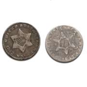1852 & 1857 US  3 Cent Silvers