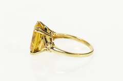 10K Yellow Gold Oval Citrine Classic Statement Cocktail Ring