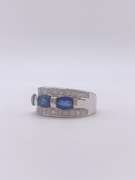 14kt Gold, Blue Sapphire & Diamond Ring