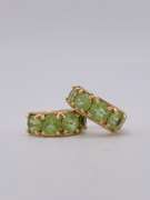 14kt Solid Yellow Gold Peridot Hoop Earrings