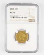 XF40 1848-C $5 Liberty Head Gold Half Eagle - Graded NGC