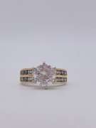 14kt Gold, CZ, & Diamond Engagement Ring