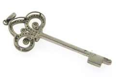 Lot of Sterling Silver Key Pendant and Blue Stone Pendant