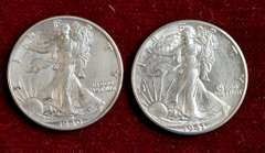 1940 & 1941 BU Walking Liberty 50c