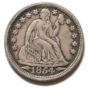 Near Unc Plus 1854 Arrows Seated Dime