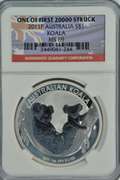 Superb 2011P Australia $1 Silver Koala. NGC MS69
