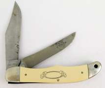 Vintage Schrade Scrimshaw PocketKnife & Leather Case