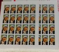 Stamp Sheets:  Mother Teresa  $17.60