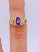 14kt Gold Tanzanite & Diamond Cocktail Ring