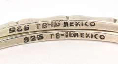 Beautiful Pair of Bamboo-Texture Bangles in Sterling Silver