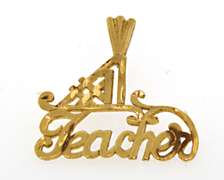 14kt #1 Teacher Pendant