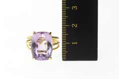 14K Yellow Gold 10.63 Ct Amethyst Solitaire Cocktail Statement Ring