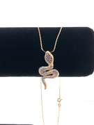14KT TWO TONE SNAKE PENDANT ON CHAIN