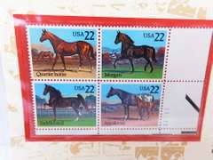 2 U.S. Commemorative Stamp Blocks - Horses
