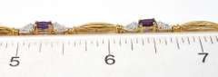 Charming Amethyst Bracelet in Two-Tone Gold