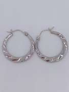14kt Solid White Gold Hoop Earrings