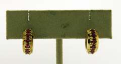 Sterling Silver Ruby Huggies Earrings