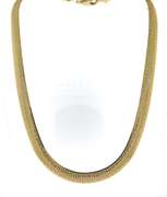 Luxurious Yellow Gold Textured Hearringbone Necklace