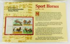 2 U.S. Commemorative Stamp Blocks - Horses