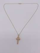 14kt Yellow Gold Cross Pendant Necklace