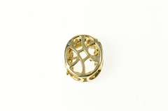 10K Yellow Gold Oval Setting Diamond Halo Clasp Opening Charm/Pendant