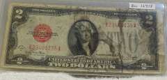 1928-G $2.00 FRN Red Seal, first yr issue of the small size, stained
