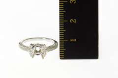 18K White Gold 0.43 Ctw Diamond 7.25mm Engagement Setting Ring