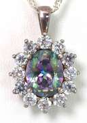 Enchanting Mystic and White Stone Necklace in Sterling Silver