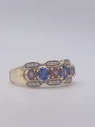 14kt Gold Tanzanite, Sapphire, & Diamond Cocktail Ring