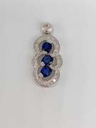14kt Gold, Blue Sapphire & Diamond Pendant