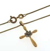 Sterling Silver Cross Pendant on 18" Chain Necklace