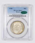 MS67 CAC 1938 Boone Bicentennial Commemorative Half Dollar - PCGS