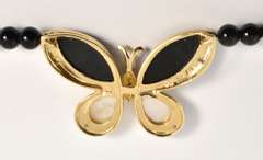 Butterfly Mother of Pearl & Onyx Necklace