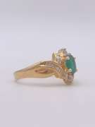 18kt Yellow Gold, Emerald, & Diamond Cocktail Ring