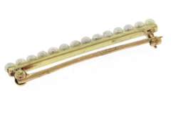 Pleasing Yellow Gold two Seed Pearl Pins