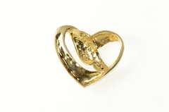 14K Yellow Gold Diamond Inset Curvy Heart Love Symbol Slide Pendant