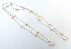 White Pearl Station Necklace