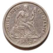 1873 Arrows Seated Dime