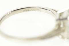 14K White Gold Classic Emerald Cut Accent Travel Engagement Ring