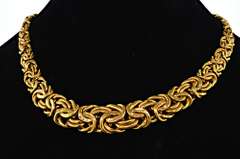 Chich 14kt Yellow Gold Byzantine Chain Necklace