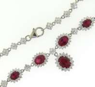 Sterling Silver Gemstone and Cubic Zirconia Necklace