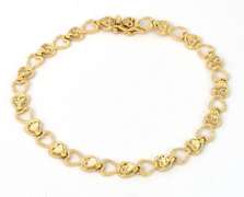 Sweet Heart-Linked Bracelet in 14KT Yellow Gold