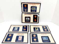 6 US History Stamp & Coin Collector Panels