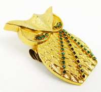 Vintage Large Rhinestone Owl Desk Clamp