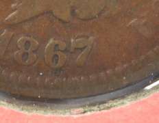 Rare 1867/7 Indian Head Cent